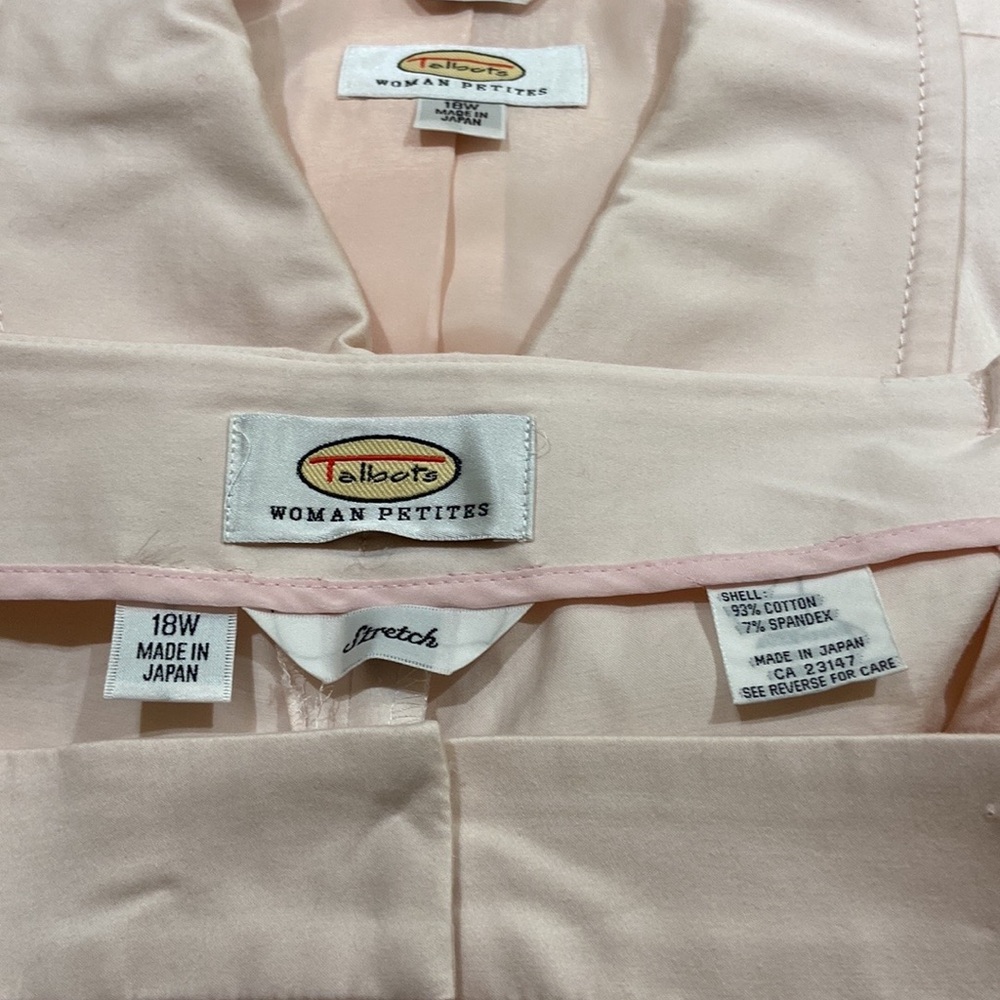 Talbots, size 18W petite, pale pink slacks